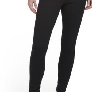 NWT HUE Black Denim Leggings with Contrast Stitching